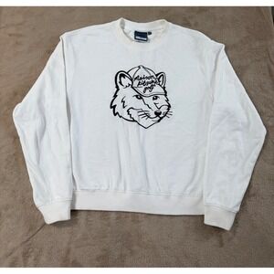 Maison Kitsune golf Sweatshirts Women Size Medium White FOX Head